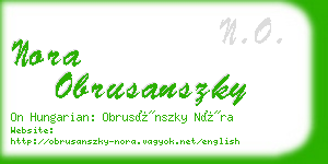 nora obrusanszky business card